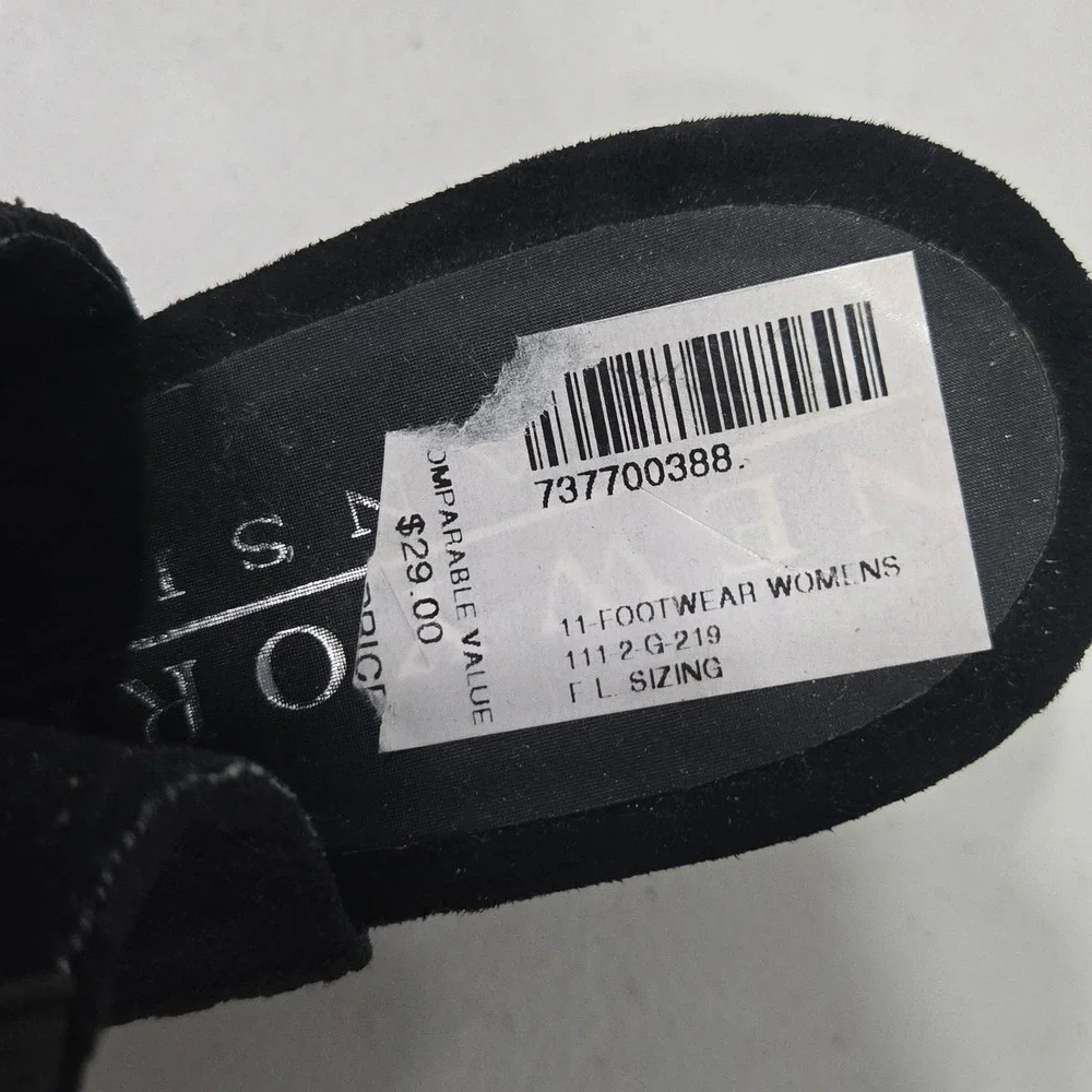 New York Transit Womens Black Wedge Sandals Slingback Open Toe Shoes Size 10M